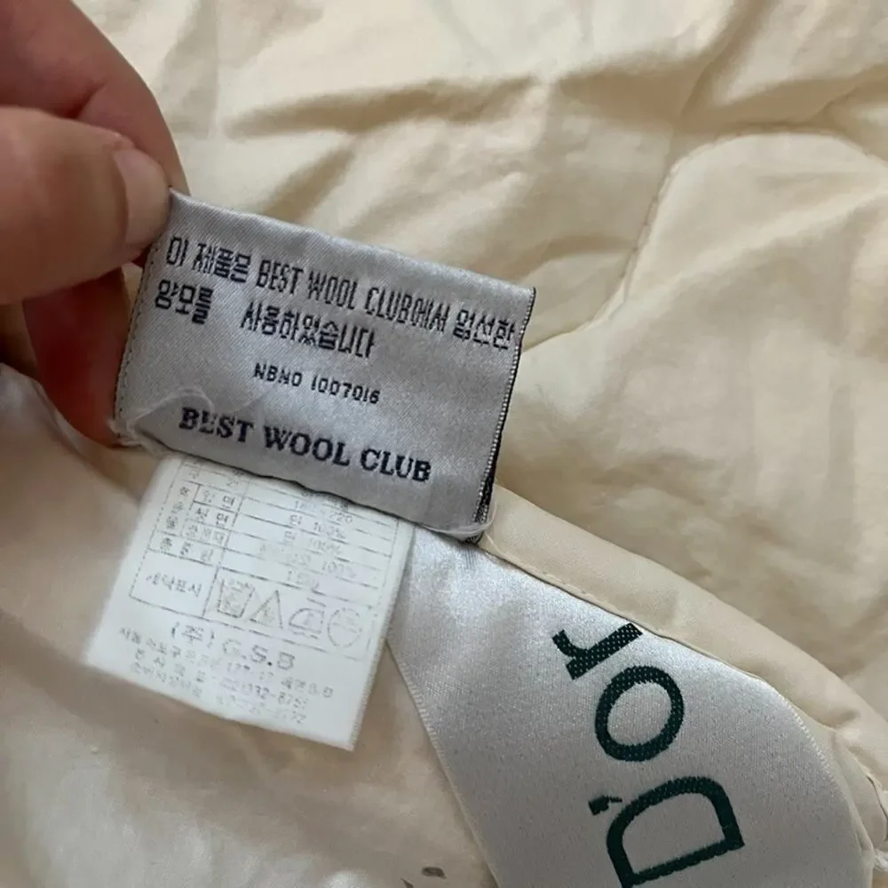 Maison Dor Best Wool Club Cream EU Single Duvet Insert Wool Filled 78x67